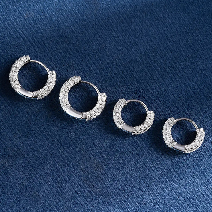 925 Sterling Silver Moissanite Hoop Earrings