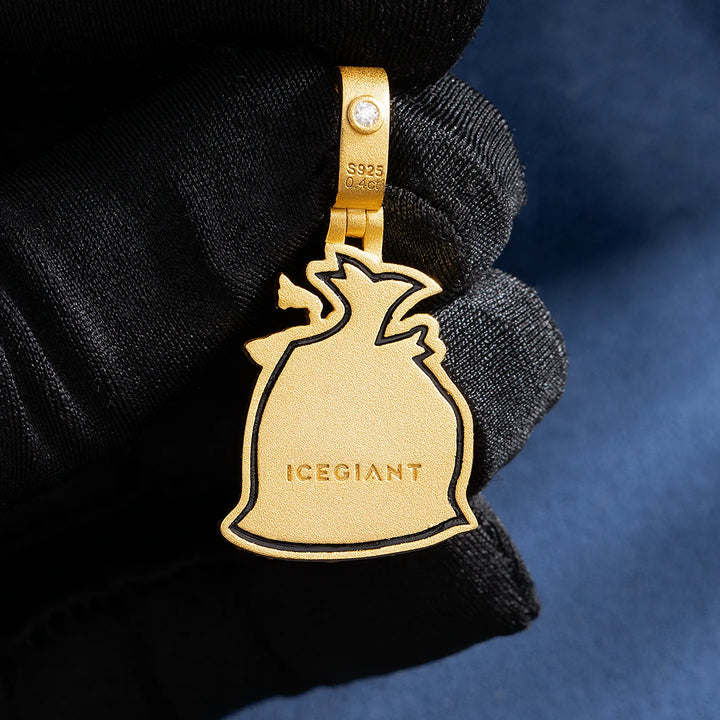 Moissanite Enamel Money Bag Pendant