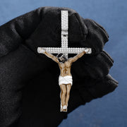 Moissanite Enamel Jesus Cross Pendants