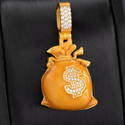 Moissanite Enamel Money Bag Pendant