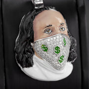 Mossanite Enamel Dollar Mask Pendants