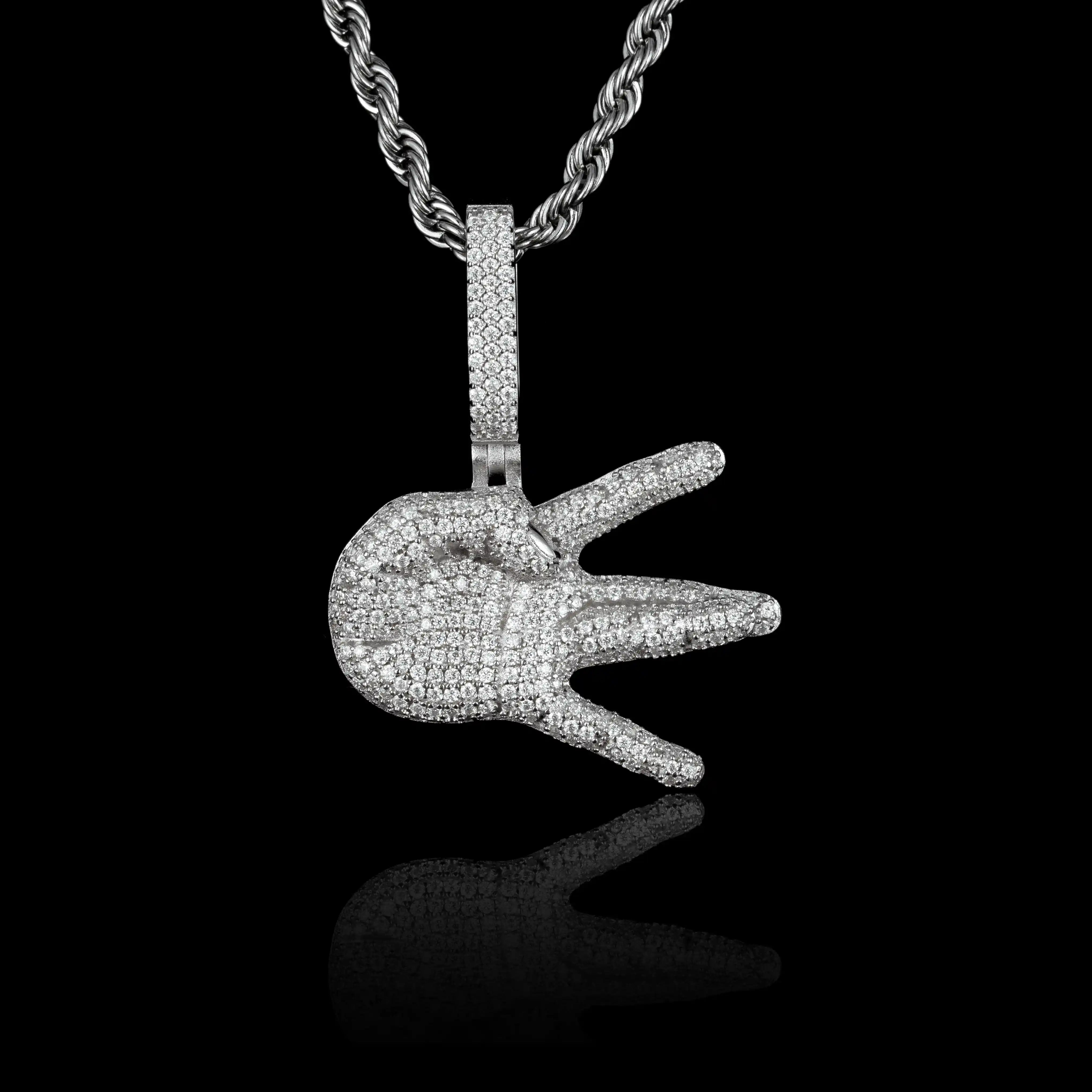Moissanite East Side Hand Pendant