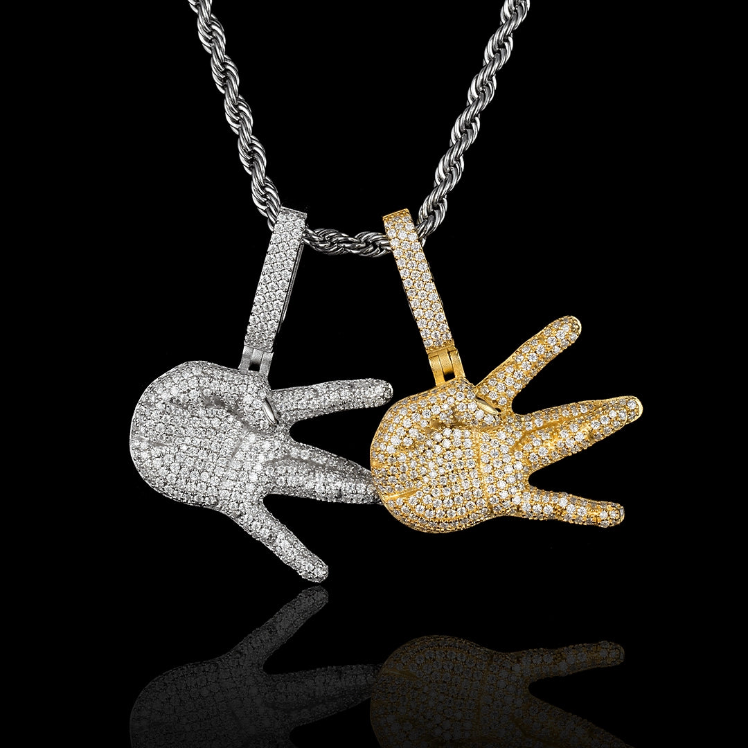 Moissanite East Side Hand Pendant