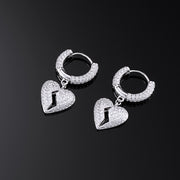925 Sterling Silver Broken Heart  Earrings