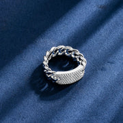 8mm Miami Link Moissanite ring