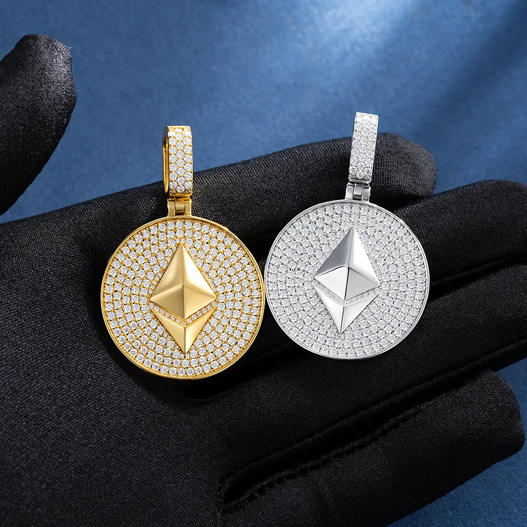 Moissanite Ethereum Pendant 3.3ct