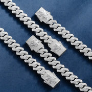 S925 Moissanite Prong Cuban Bracelet