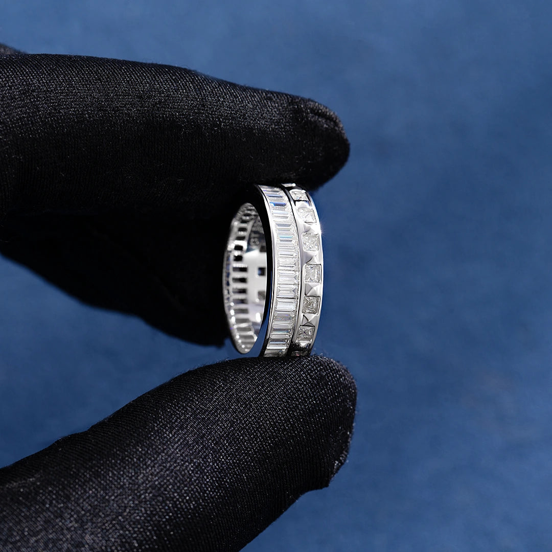 S925 Baguette & Princess Cut Eternity Ring