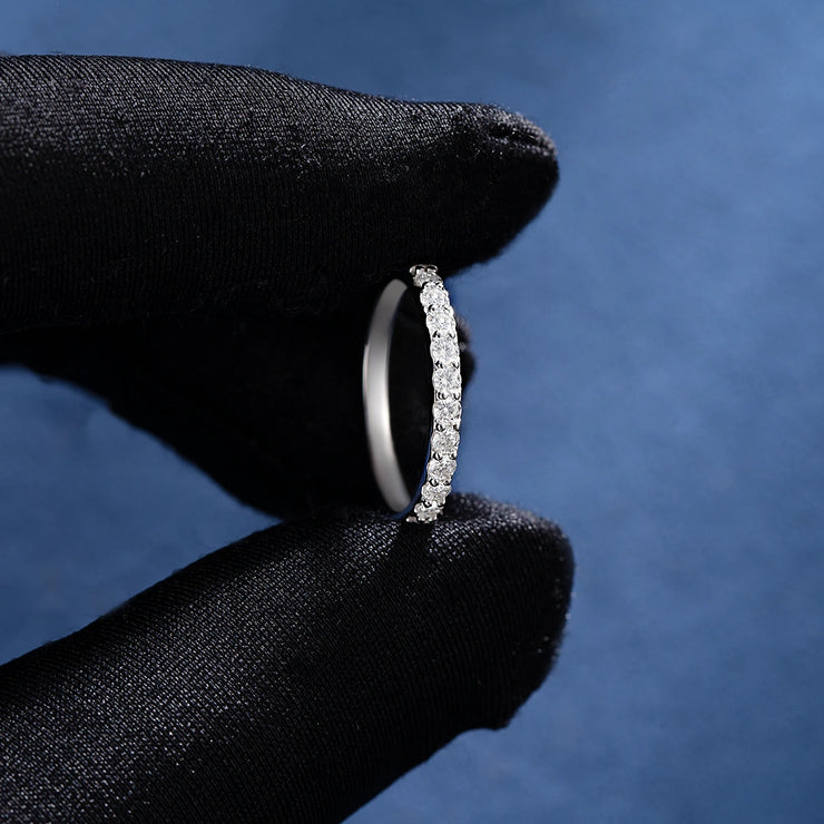 0.3CT Moissanite Half Band Engagement Ring