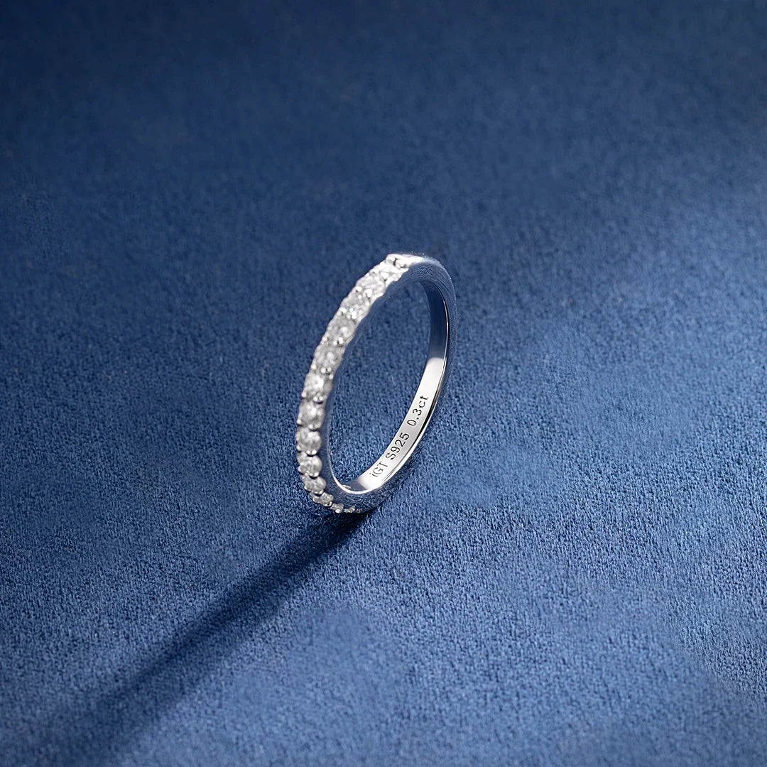 0.3CT Moissanite Half Band Engagement Ring