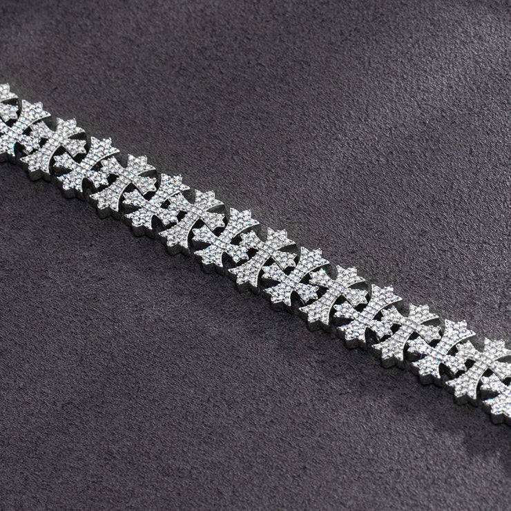 Made to Order 12mm Moissanite Fleuree Cross Bracelet
