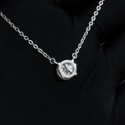 2ct Moissanite Solitaire Adjustable Necklace
