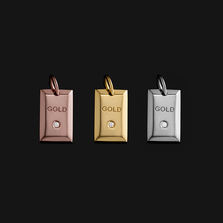 Solid Gold Micro Dollar Pendant