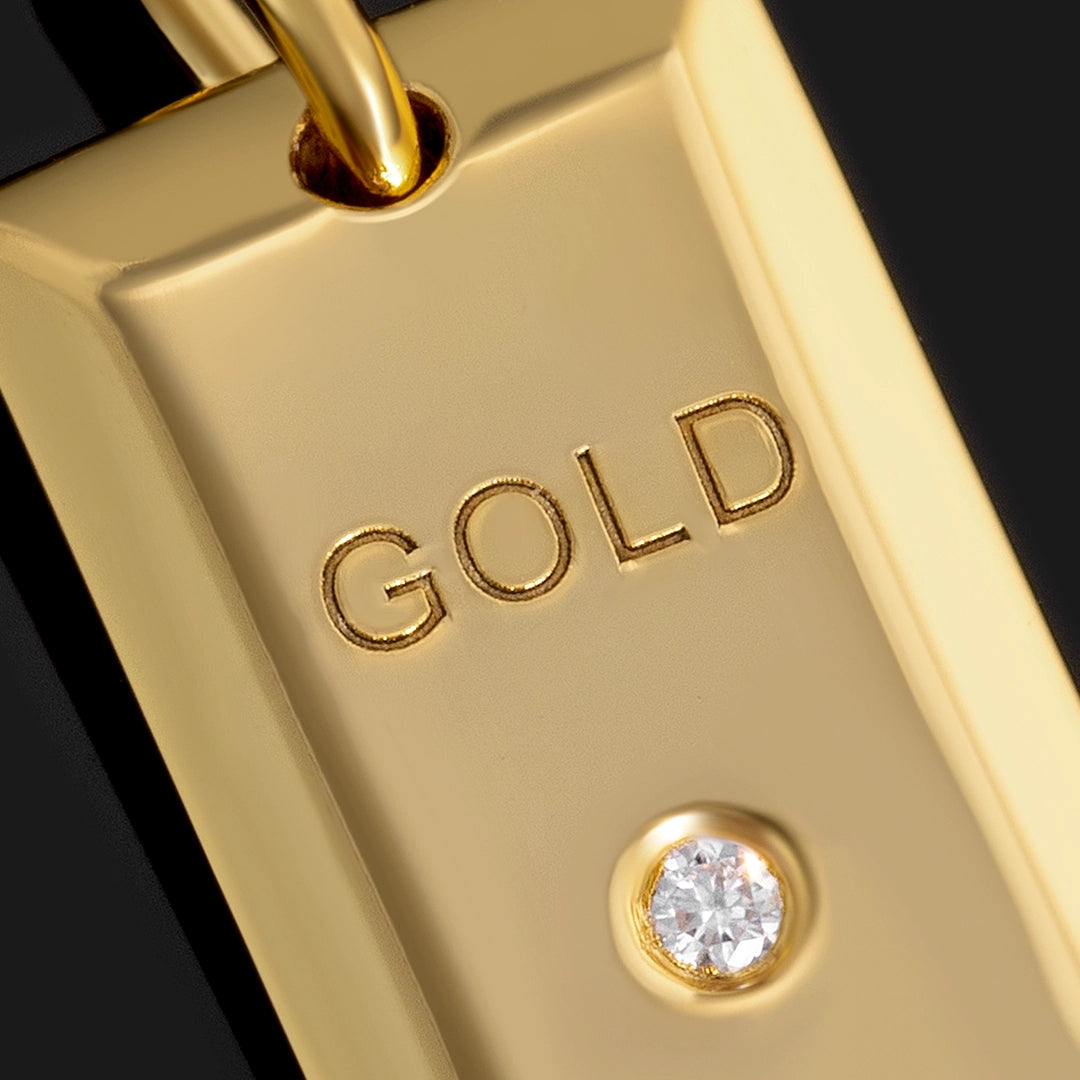 Solid Gold Micro Dollar Pendant