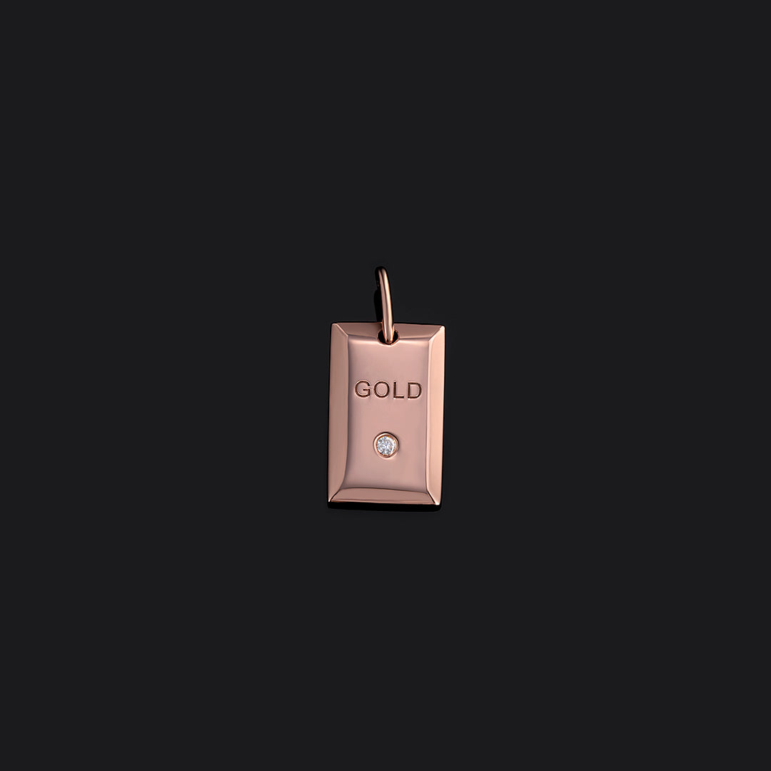 Solid Gold Micro Dollar Pendant
