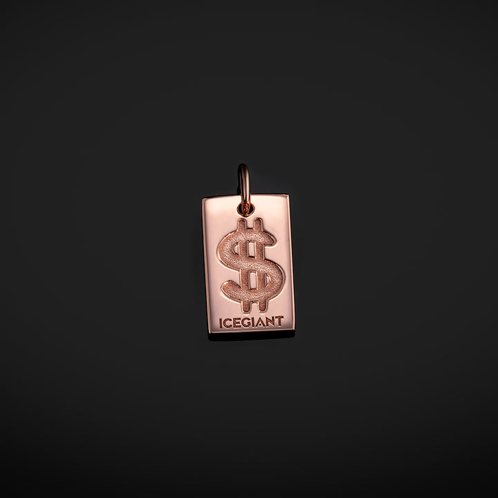 Solid Gold Micro Dollar Pendant