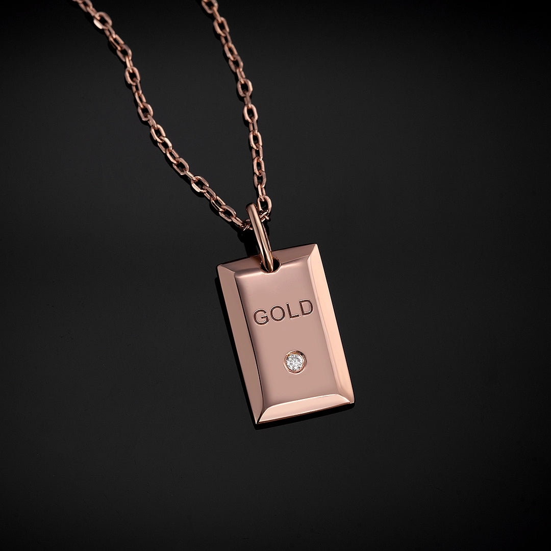 Solid Gold Micro Dollar Pendant