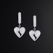 925 Sterling Silver Broken Heart  Earrings