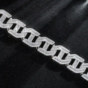 Made To Order 25mm Baguette Moissanite Cuban Link Chain / Bracelet