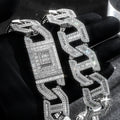 Made To Order 25mm Baguette Moissanite Cuban Link Chain / Bracelet