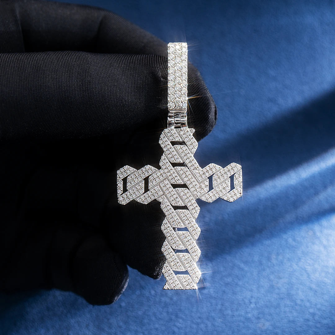 Prong Cuban Cross Pendant
