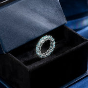 5mm Iced Out Blue Moissanite Eternity Ring