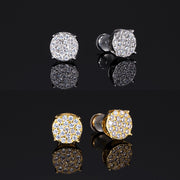 2 Pairs Pack White / Yellow Gold Cluster Earrings