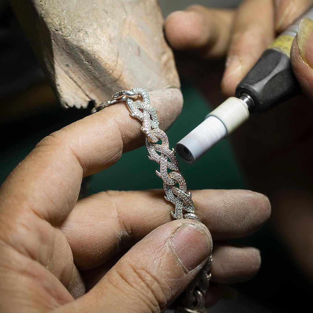 10mm S925 Moissanite Crown of Thorns Chain or Bracelet