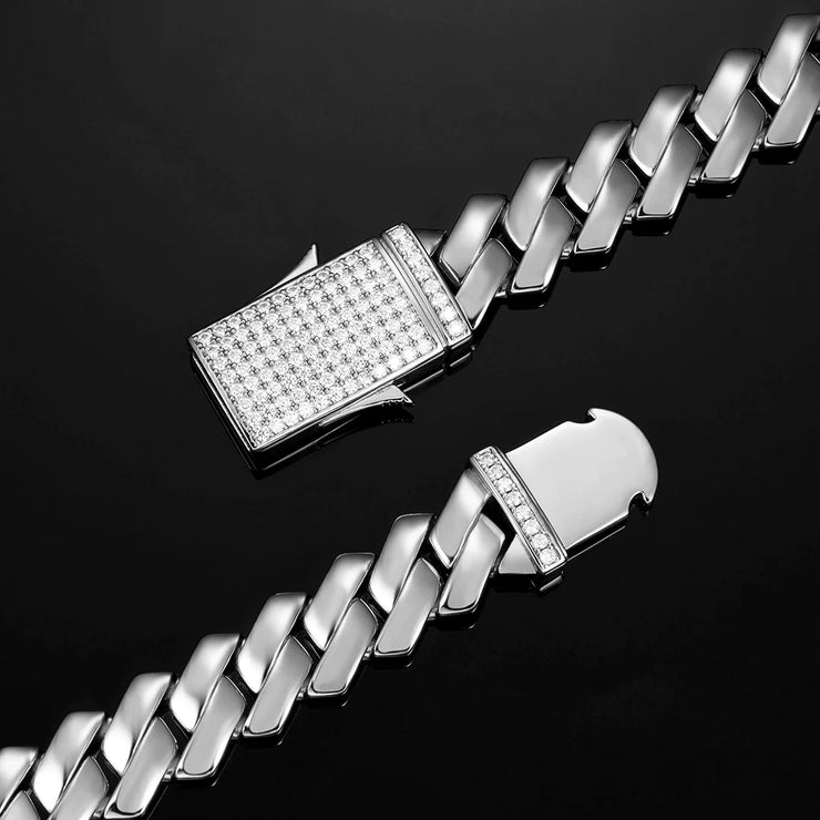 Made To Order 12mm Miami Prong Link Bracelet with Iced Clasp