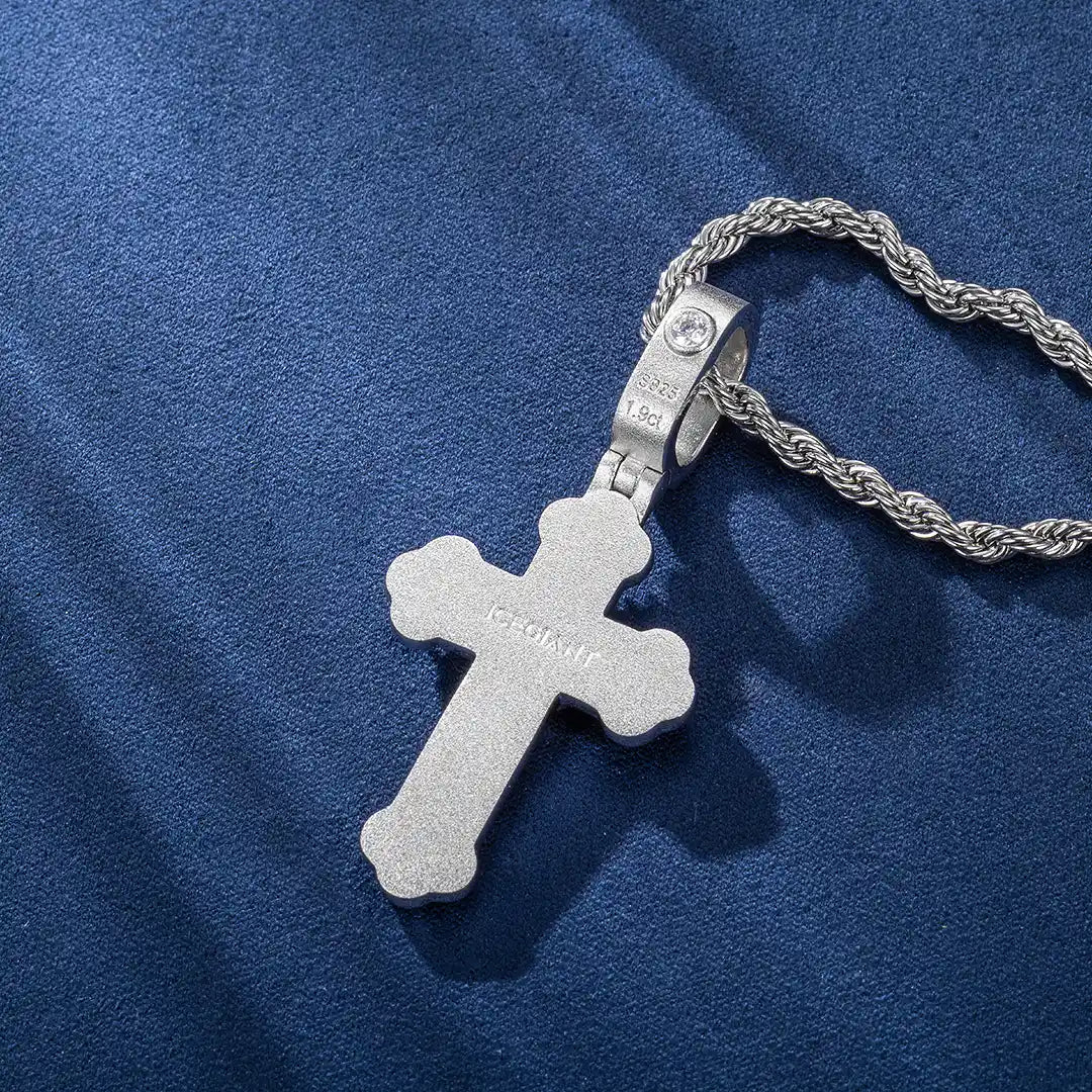 Custom Moissanite Orthodox Cross Pendant
