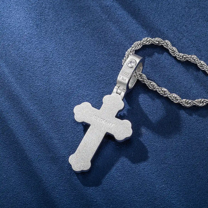 Custom Moissanite Orthodox Cross Pendant