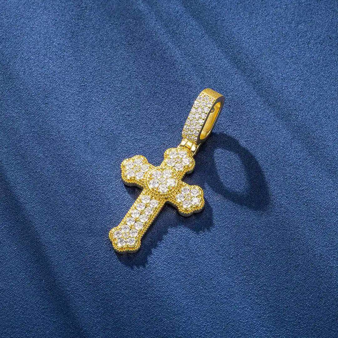 Custom Moissanite Orthodox Cross Pendant