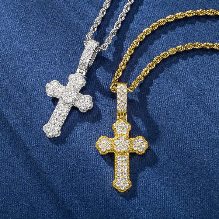 Custom Moissanite Orthodox Cross Pendant