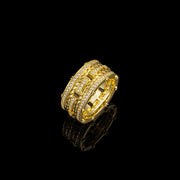 Twisted Rope & Moissanite Multi Row Ring
