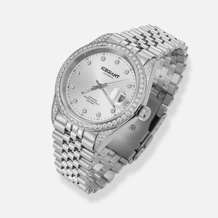 Stainless Iced Moissanite Watch 40mm