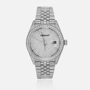 Iced Out Round Cut Moissanite Watch