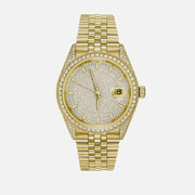 Iced Out Round Cut Moissanite Watch