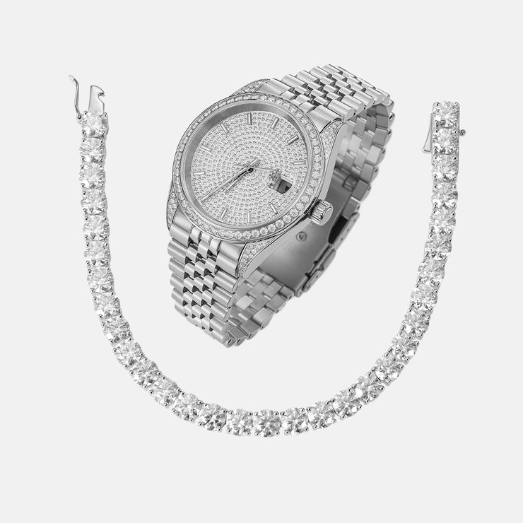 5mm Moissanite Tennis Bracelet & Moissanite Watch Set [2PCS/SET]