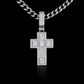 Radiant & Round Cut Moissanite Cross Pendant