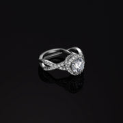 Classic Twist Halo Moissanite Engagement Ring