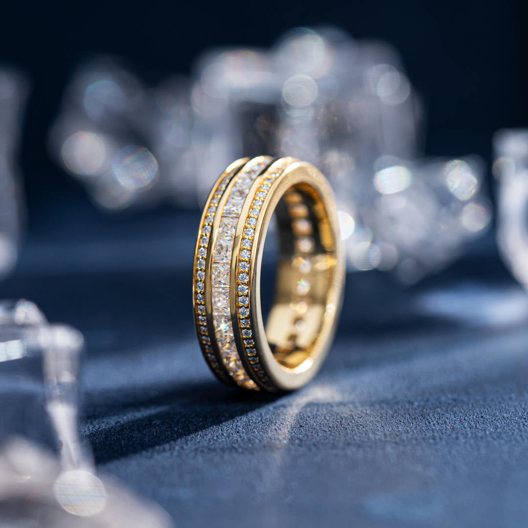 S925 Moissanite Single Row Baguette Band Ring