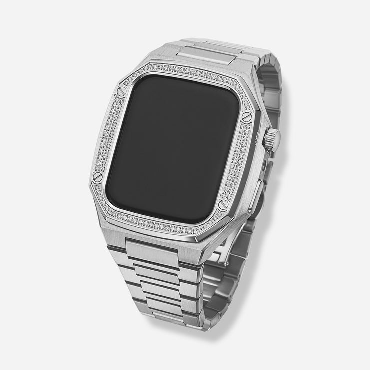 Moissanite Apple Watch Case With Stainless Steel Band ICEGIANT