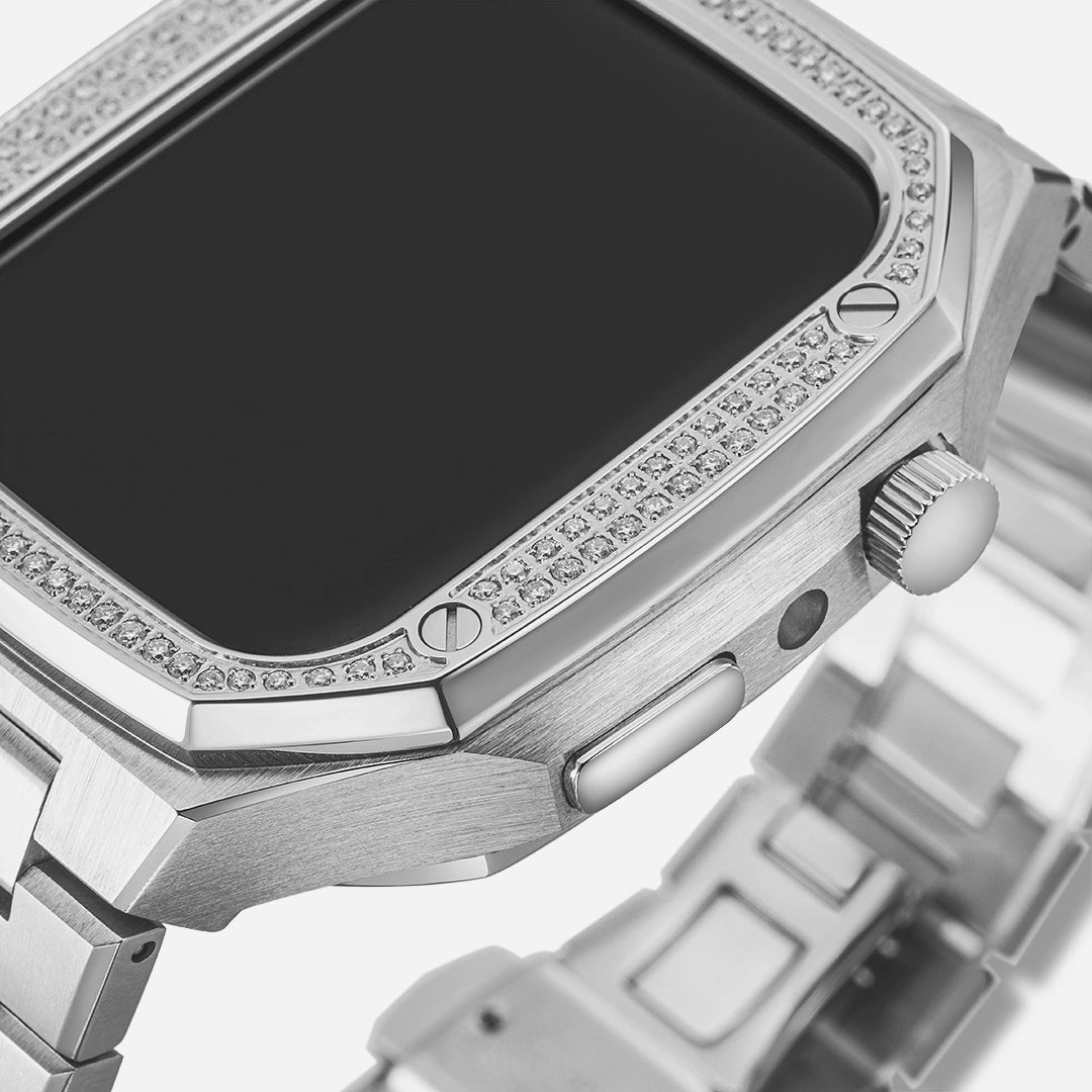 Moissanite Apple Watch Case With Stainless Steel Band ICEGIANT