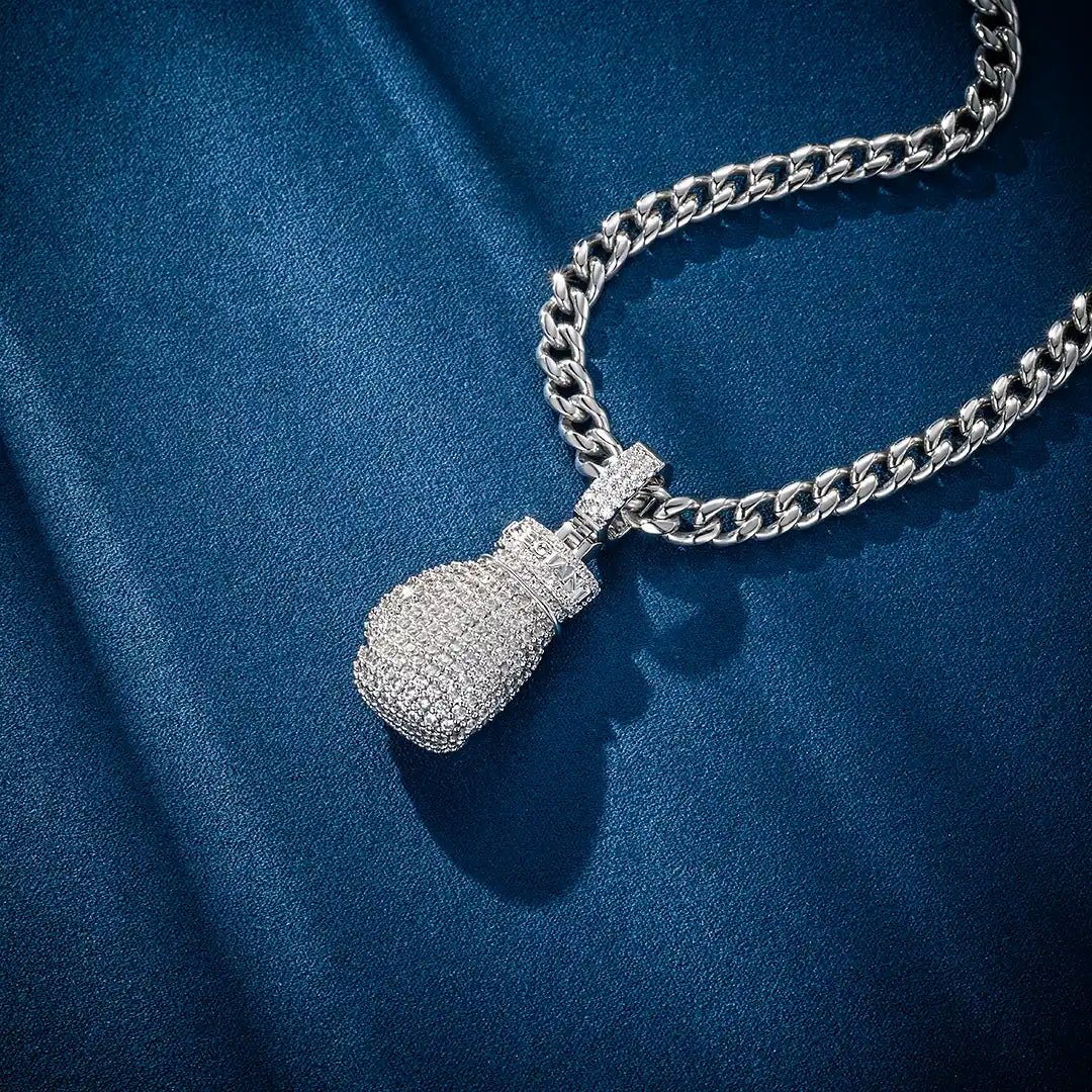 Moissanite Boxing Glove Pendant