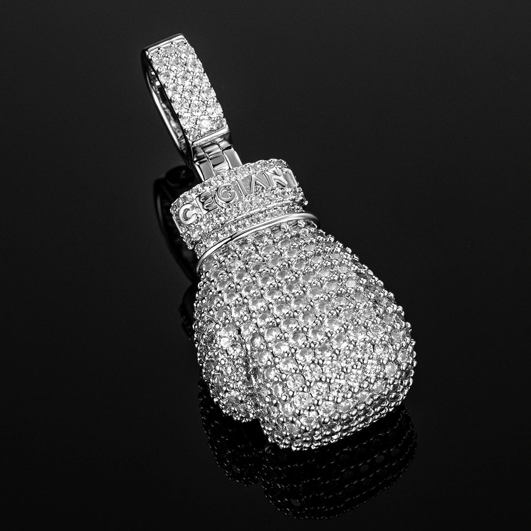 Moissanite Boxing Glove Pendant