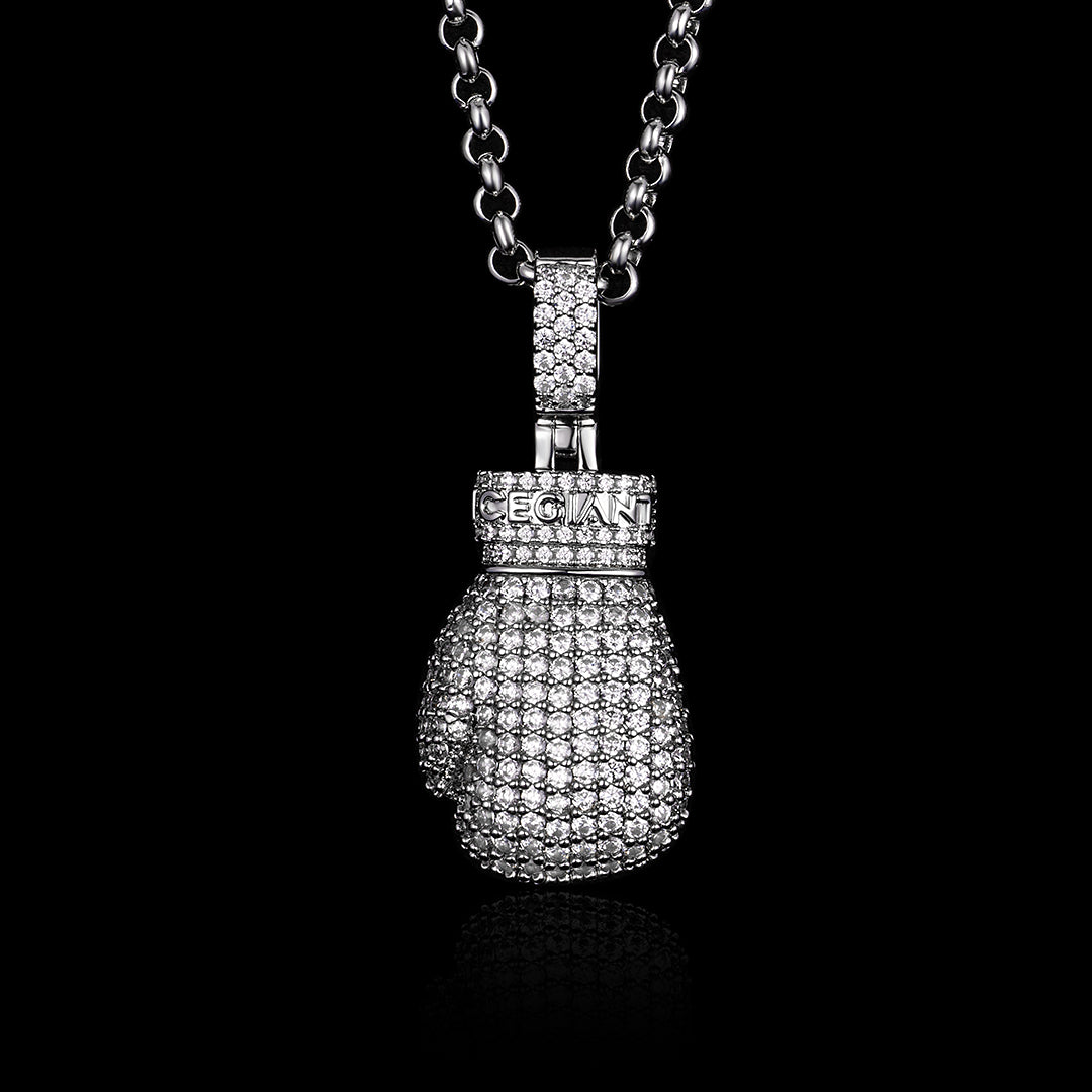 Moissanite Boxing Glove Pendant