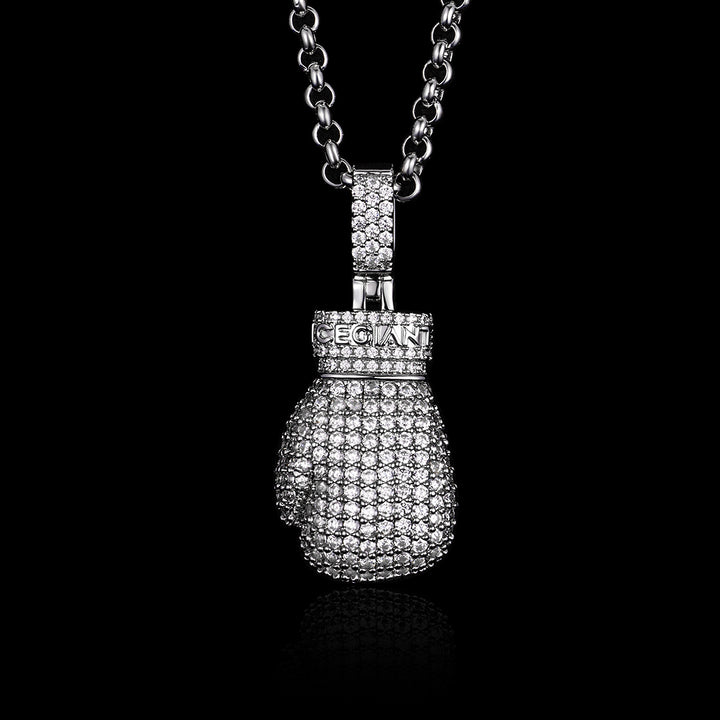 Moissanite Boxing Glove Pendant