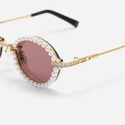 Moissanite Pearl Oval Sunglasses