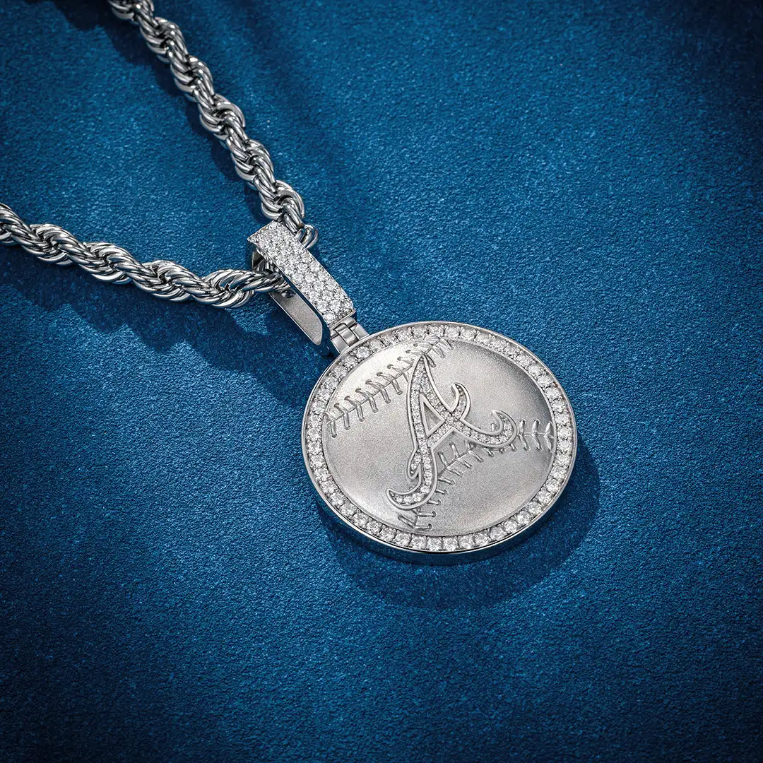 Moissanite Baseball Pendant