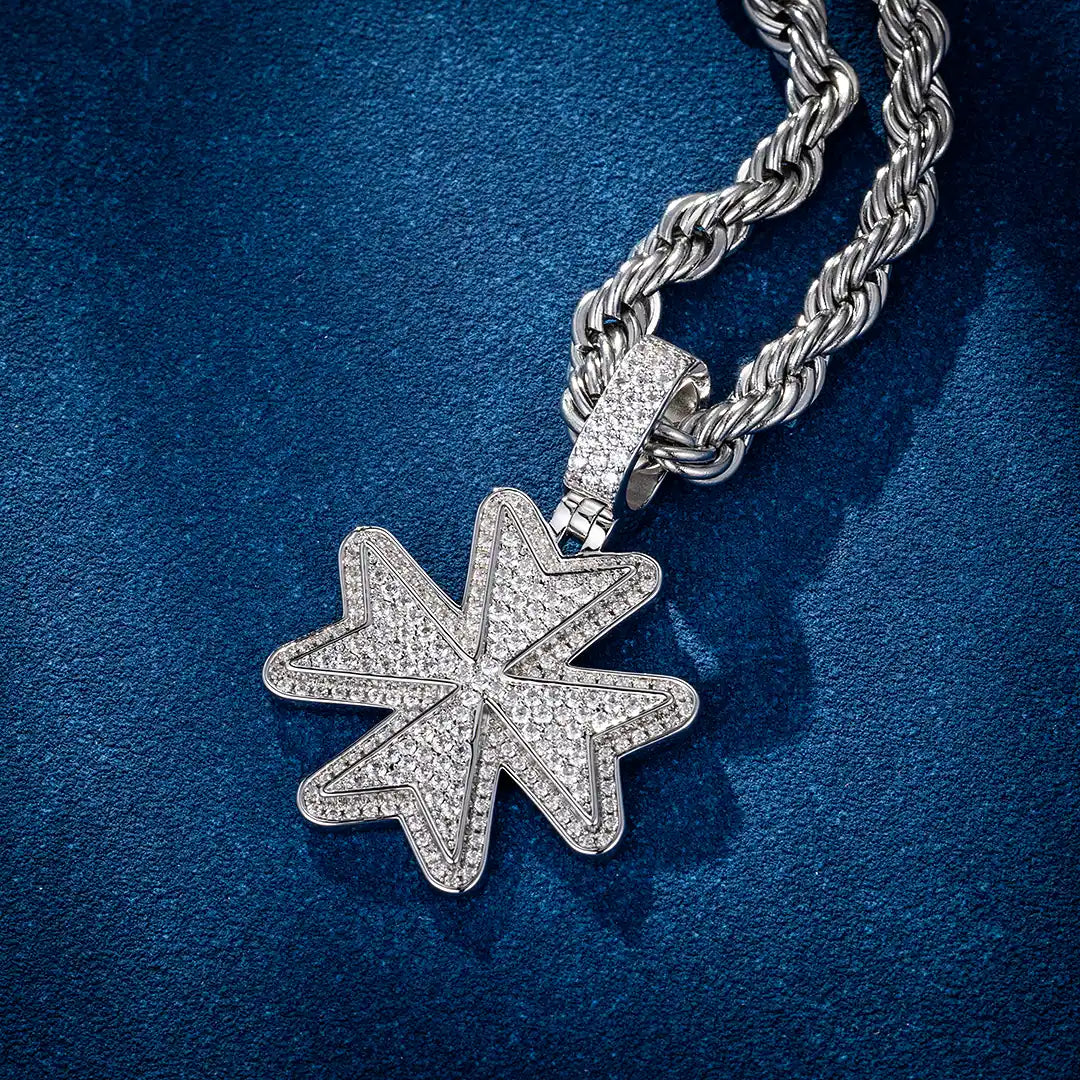 Custom Moissanite Maltese Cross Pendant